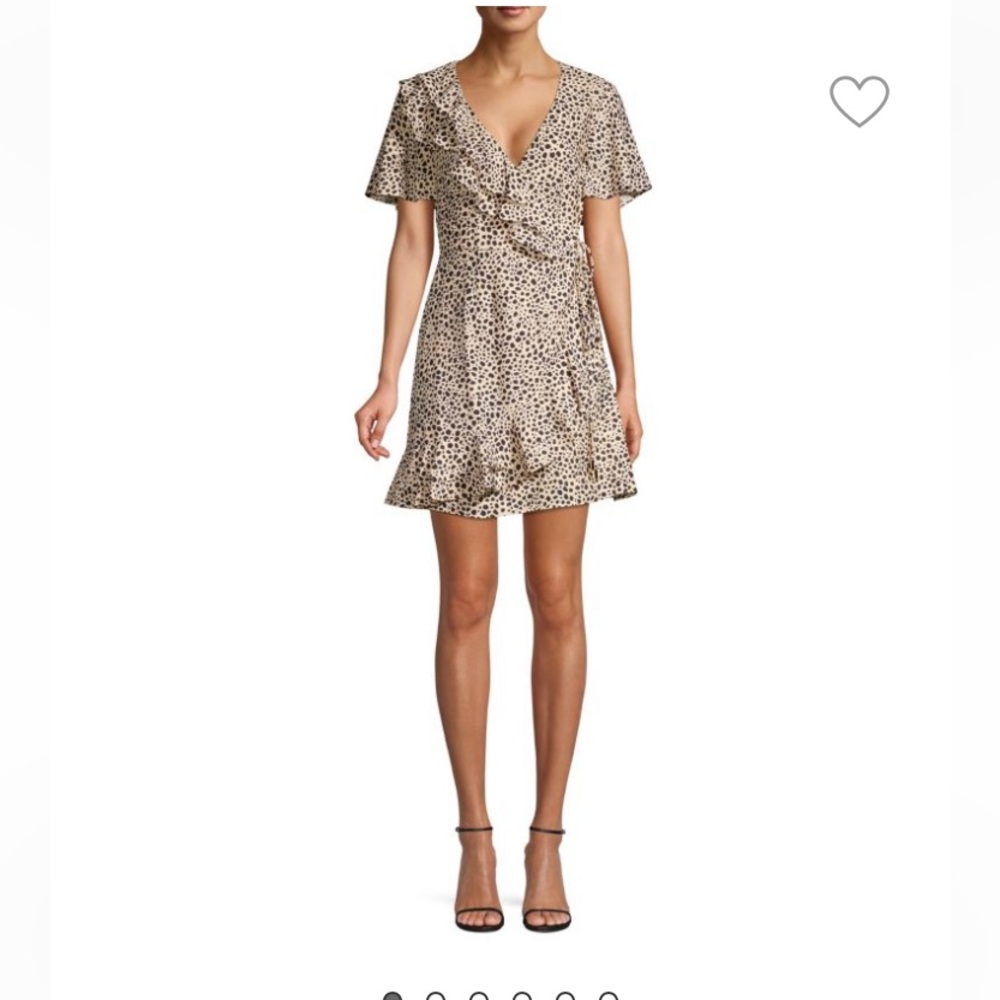 NWT Rebecca Vallance Anya A-Line Leopard Wrap Dress. Size 10